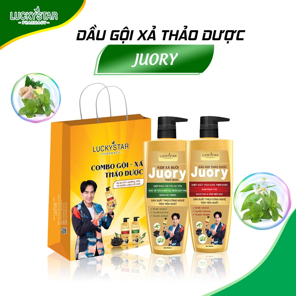 Dầu Gội & Kem Xả Thảo Dược Lucky Star 850ml