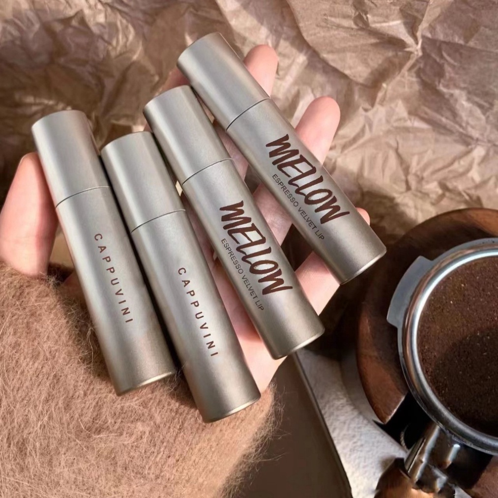 Son kem Cafe CAPPUVINI mềm mịn căng mọng môi Mellow Espresso Velvet Lip Tint Coffee Cao Cấp