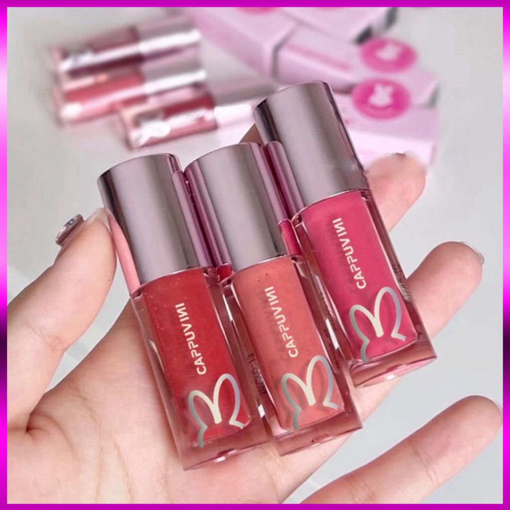 Son bóng Thỏ Hồng Cappuvini căng bóng mọng môi Cao Cấp