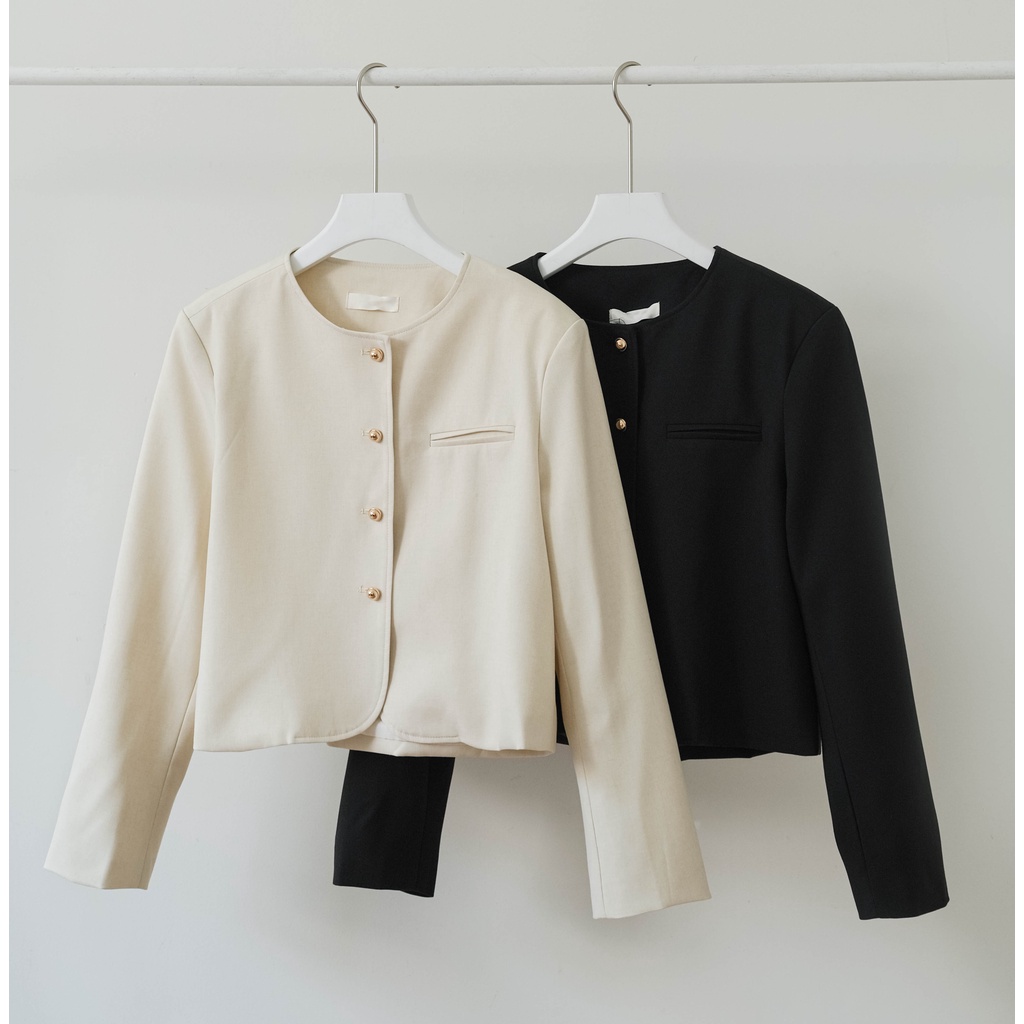 Áo khoác vest cổ tròn túi chìm phối nút trơn 3 màu LENCLOTHING 9563 | BigBuy360 - bigbuy360.vn