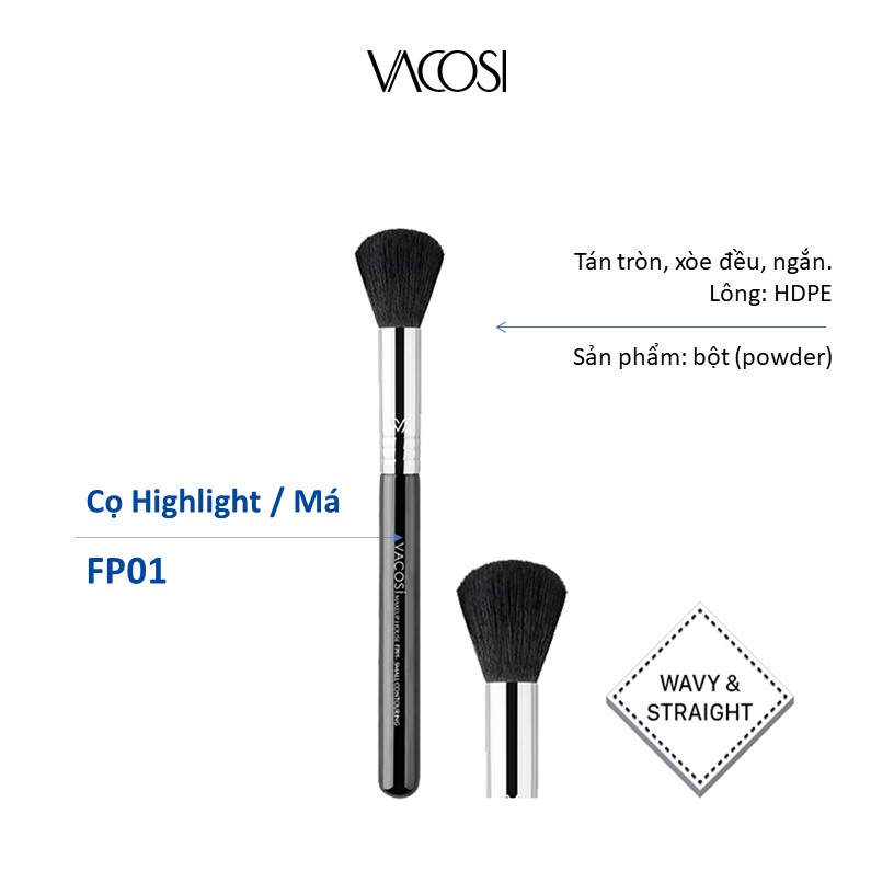 Cọ Tán Phấn Má / Highlight VACOSI Highlighter Brush - M26 Tapered / FP01 Contouring Pro / FP10