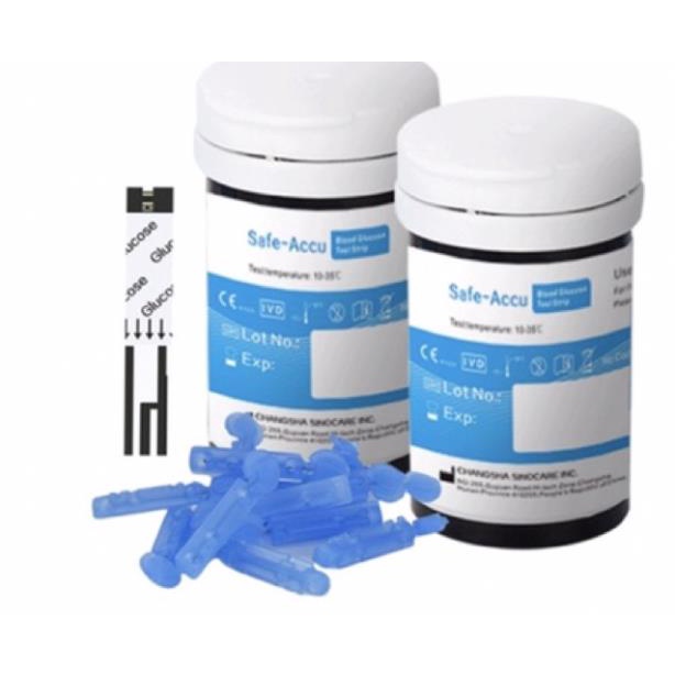 (GIAO NHANH 30 PHUT) Que thử đường huyết SAFE ACCU ( 50 que + 50 kim)