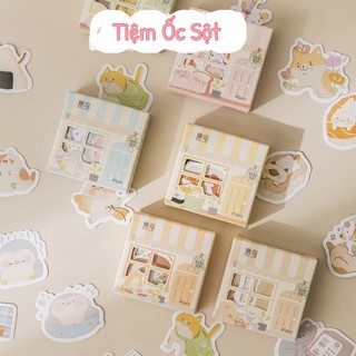 Hộp sticker 45 miếng dán trang trí hoạ tiết kiểu dáng hoạt hình dễ thương hình ngôi nhà