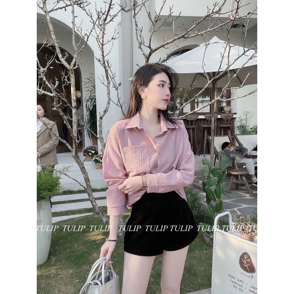 Áo Sơ Mi Đũi Xốp Nhăn Nữ 1 Túi Chất Mềm Đẹp Mẫu Mới Nhất B90