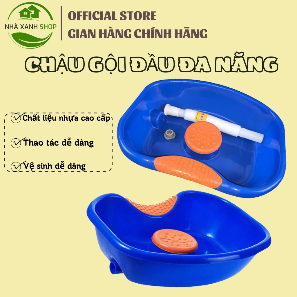 Chậu gội đầu tại giường, thau gội đầu tại nhà cho bà bầu, trẻ em, người bệnh, chất liệu nhựa ABS cao cấp, bền đẹp