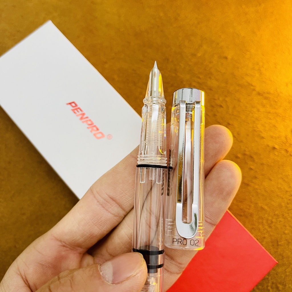 Bút máy Penpro 02 ngòi kim tinh lá tre cao cấp maru