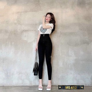 Quần jean nữ-quần jean nữ lưng cao siêu hack dáng cao cấp-chất jean co dãn Tuấn kiệt n1