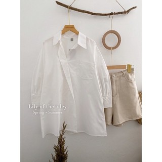 Sơ mi tay lỡ gập vạt HM phong cách ulzzang Hàn Quốc