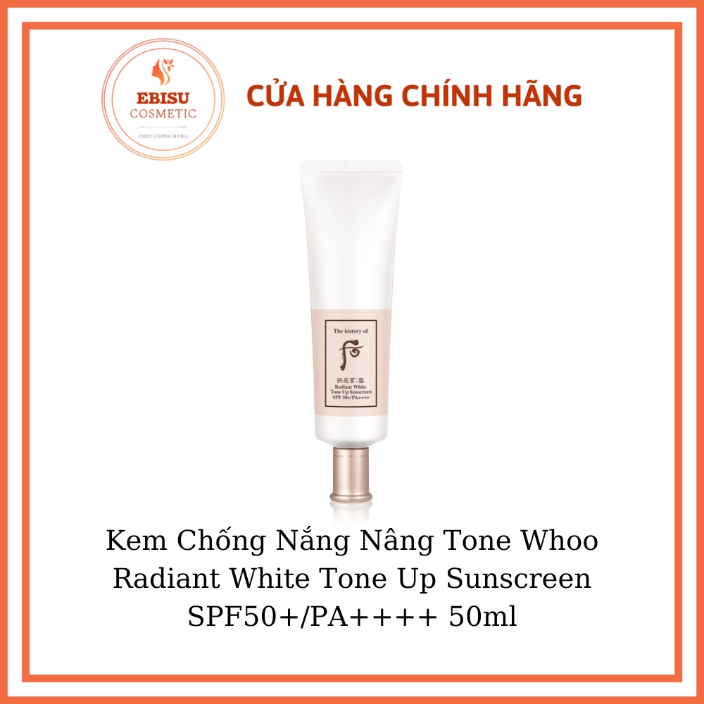 Kem Chống Nắng Nâng Tone Whoo Radiant White Tone Up Sunscreen SPF50+/PA++++ 50ml_NỘI ĐỊA TÁCH SET