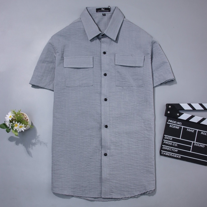 ÁO SƠ MI NAM ĐŨI TỰ NHIÊN - PHỐI TÚI NẮP SMTN