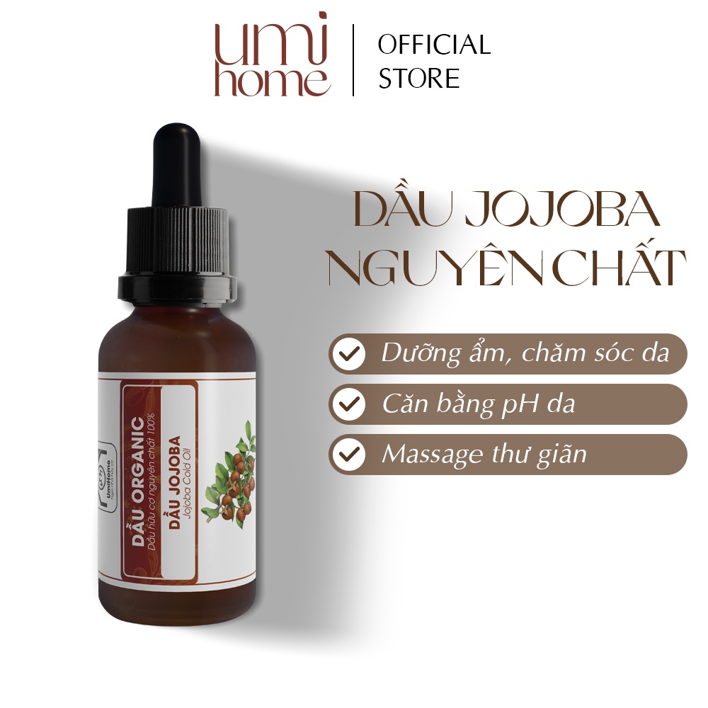 Dầu Jojoba hữu cơ UMIHOME nguyên chất | Jojoba oil 100% Organic 10ML