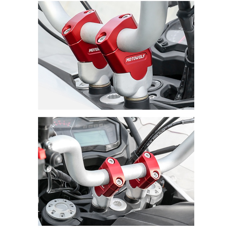 Gù Nâng Chéo Ghi Đông MOTOWOLF 22mm/28mm, Nâng Tay Lái Chống Mỏi Giá 1 Cặp