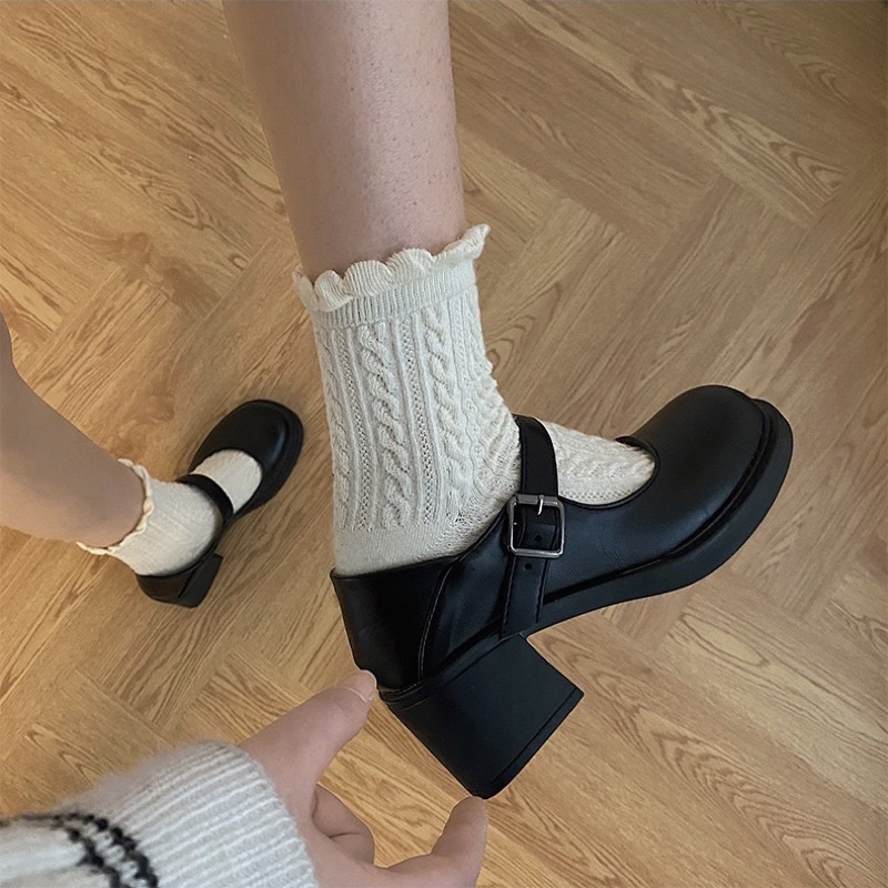 GIÀY BÚP BÊ A33 ĐẾ CAO 7CM PHONG CÁCH RETRO