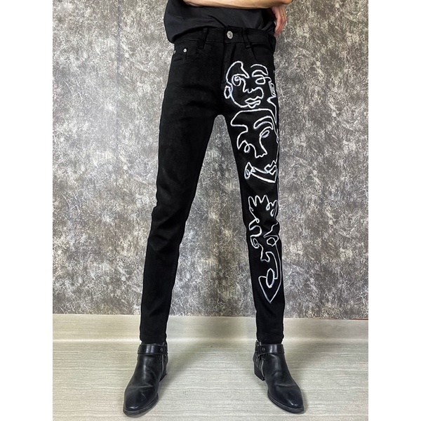 QUẦN JEANS ĐEN CUSTOM CỦA TAS
