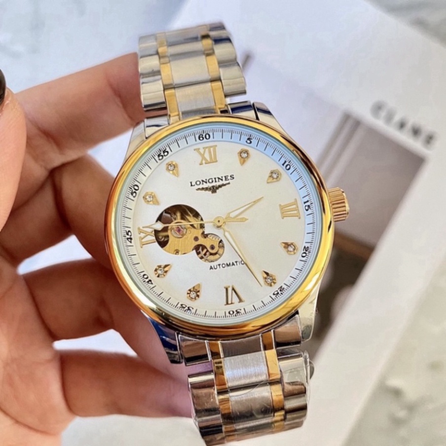 Đồng Hồ LONGINES Cơ Lộ 2 Mặt Phong Cách Độc Đáo, Đồng Hồ Đeo Tay Dây Thép Đúc Nguyên Khối Cùng Mặt Kính Chống Xước, Nước