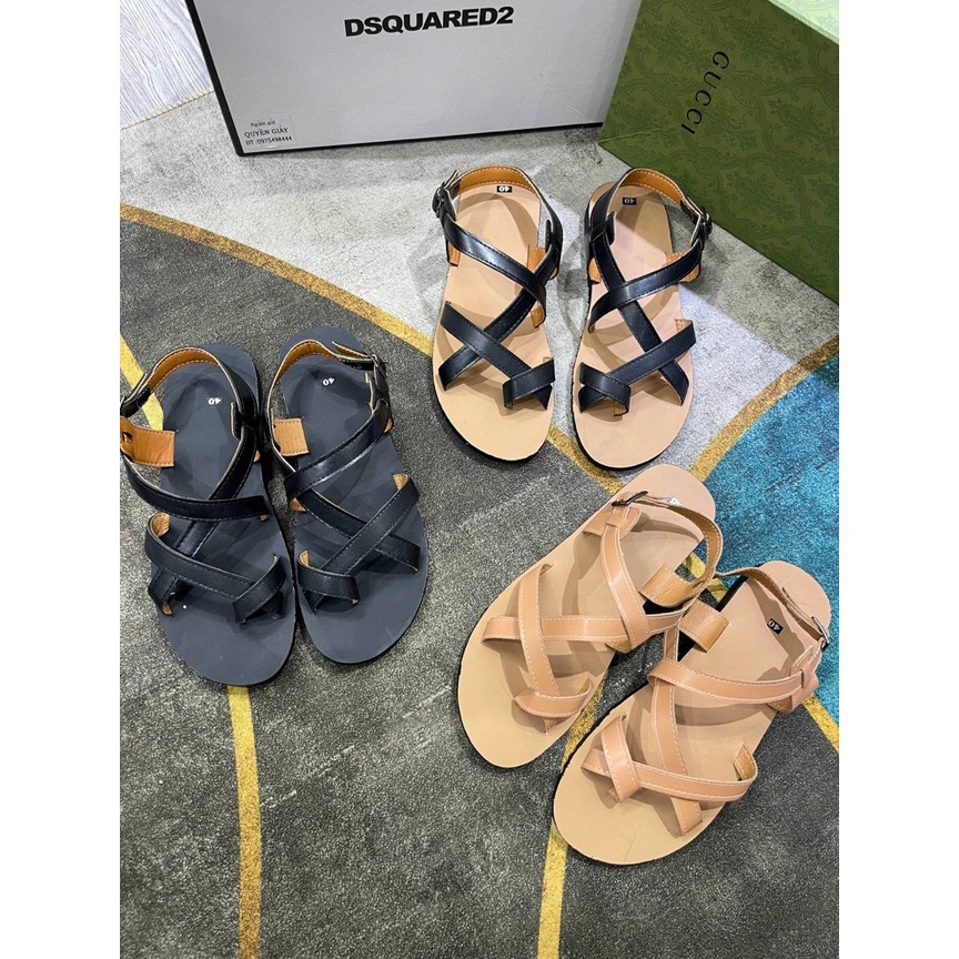 Giày dép sandal dsq quai hậu vằn phòng xỏ ngón nam nữ đế trấu Full Màu 2022