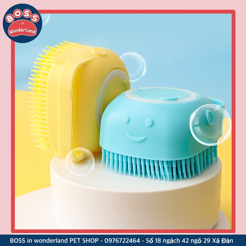 Bông tắm silicon làm sạch sâu cho thú cưng.