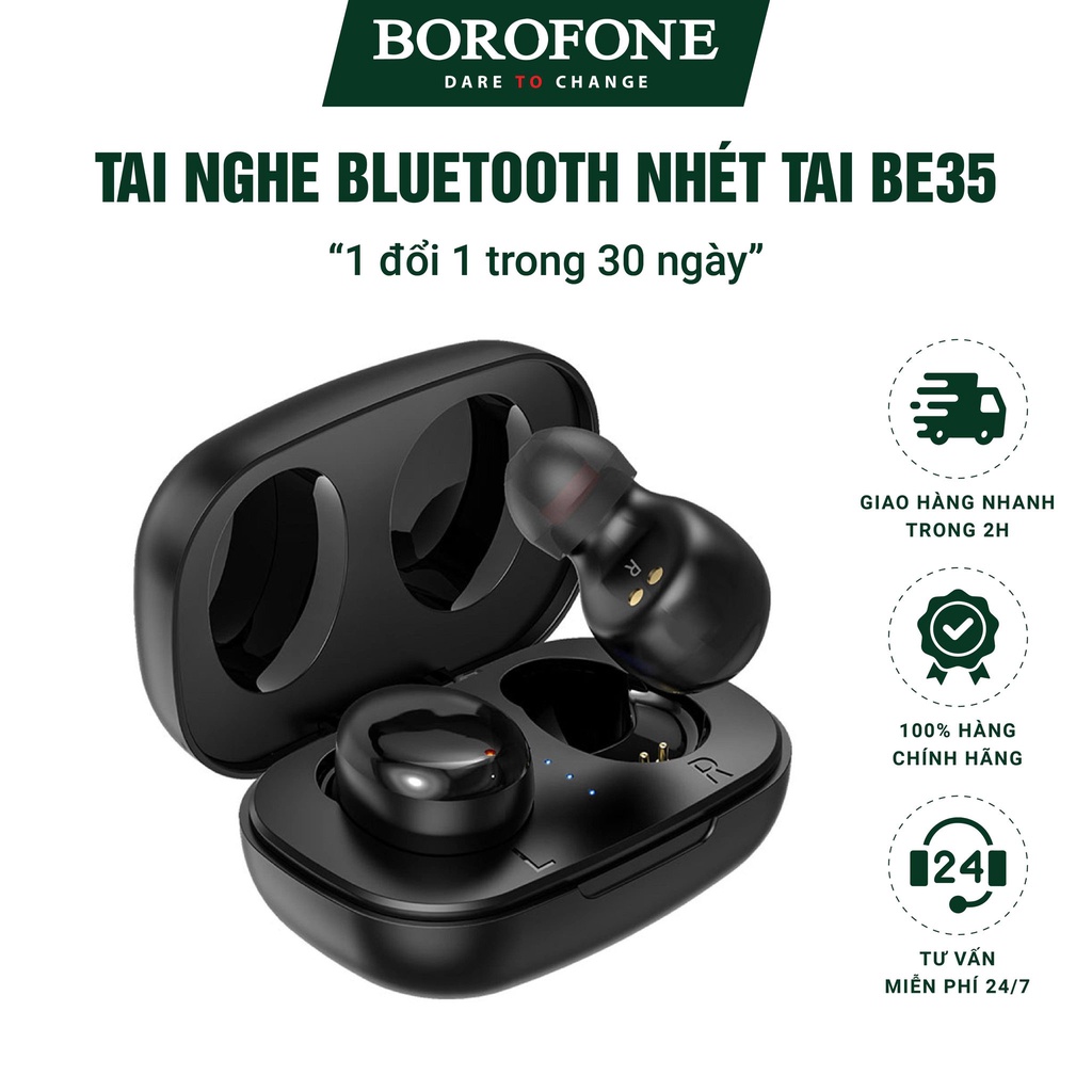 Tai nghe bluetooth không dây Borofone Be35, tại nghe chống ồn chủ động kết nối với điện thoại i.p, sam sung, oppo xiaomi