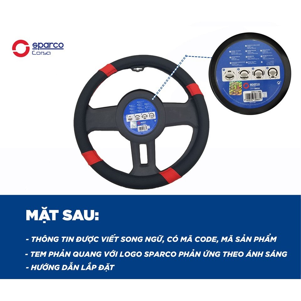 Bọc Vô Lăng Sparco Italia Cao Cấp Tăng Độ Thẩm Mỹ Tạo Cảm Giác Lái Thoải Mái Giúp Lái Xe Tự Tin An Toàn | BigBuy360 - bigbuy360.vn
