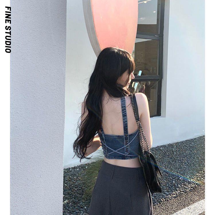 Áo Khoác Denim Không Tay Thời Trang Mùa Hè Cho Nữ