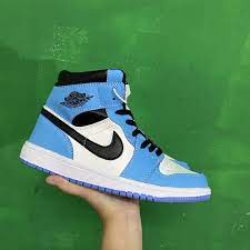 Giày thể thao nam nữ sneaker jordan 1 xanh dương cổ cao , Giày jd xanh cổ cao bản đẹp full box bill hot hit 2023