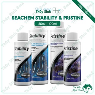 (Chai Nhỏ) Cặp Vi Sinh SEACHEM Stability Và Pristine Cao Cấp Cho Hồ Cá, Tép Thủy Sinh | 8m2