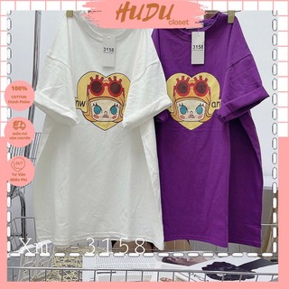 [Rẻ vô địch] Áo thun cotton khô 3158 form rộng nam nữ unisex in hình trái tym anw