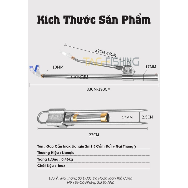 Gác Cần Inox Lianqiu 2m1