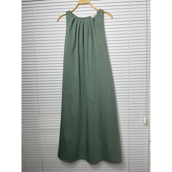 Váy linen form rộng màu xanh ngọc