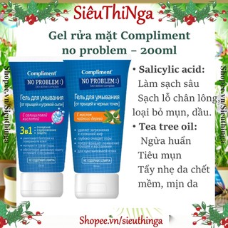 Sữa rửa mặt Compliment No Problem giảm viêm, ngừa mụn - 200ml