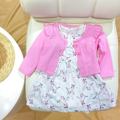 Váy bé gái sơ sinh kèm khoác size sơ sinh 0 1 2 tuổi MINTSCLOSET Mint's Closet - S919