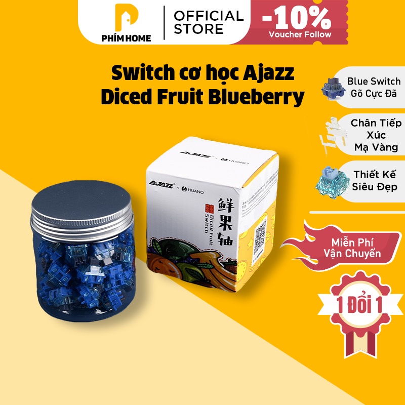Switch Ajazz Diced Fruit - Blueberry switch - 1 ĐỔI 1 TRONG 6 THÁNG