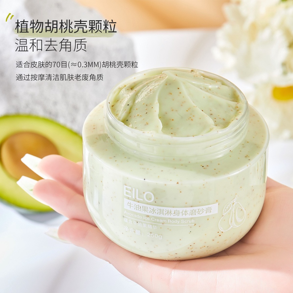 Kem Tẩy Tế Bào Chết Toàn Thân Làm Trắng Da Chiết Xuất Bơ 250g