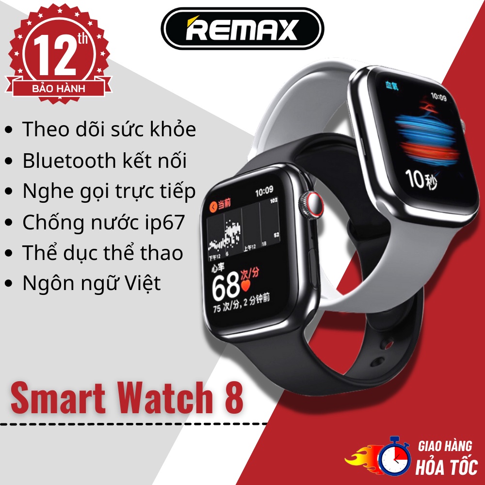 Đồng Hồ Thông Minh Remax Smart Watch 8 45mm - Đầy Đủ Tính Năng Nghe Gọi, Theo Dõi Sức Khỏe, Thể Dục, - Remax BH 12 Tháng