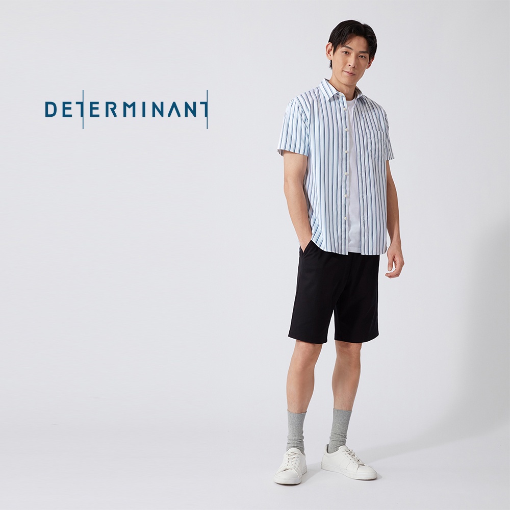 Áo sơ mi nam tay ngắn Oxford Cotton mềm mại thoáng khí thương hiệu Determinant - phối sọc Xanh và Xanh Navy [CS04]