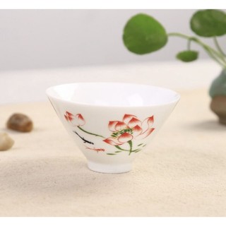 Chén sứ Cảnh Đức vẽ tay chén nón nhỏ