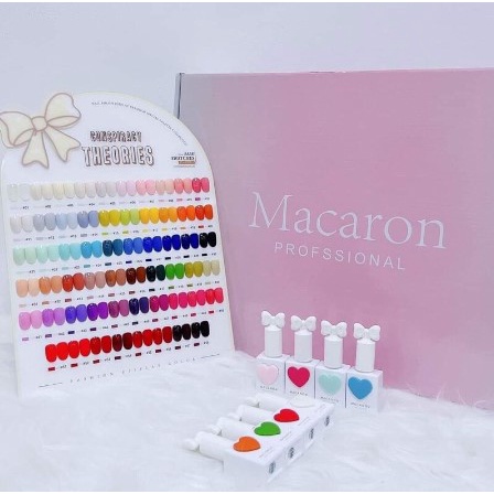 Sét sơn 58 màu Macoron chính hãng, màu chuẩn, chất sơn mướt. Tặng bảng màu và base top.