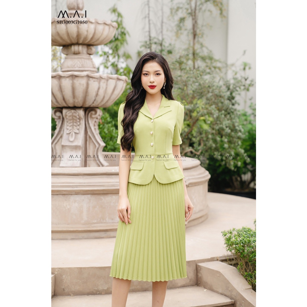 SET BỘ KÍ GIẢ CHÂN VÁY XOÈ, TAY NGẮN DẬP LY CÔNG SỞ SB3003 | BigBuy360 - bigbuy360.vn
