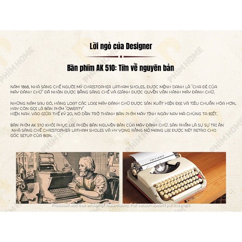 Bàn phím Ajazz AK510 - Bàn Phím Retro - Keycap PBT Doubleshot - LED 16,5 Triệu Màu - 1 ĐỔI 1 TRONG 6 THÁNG