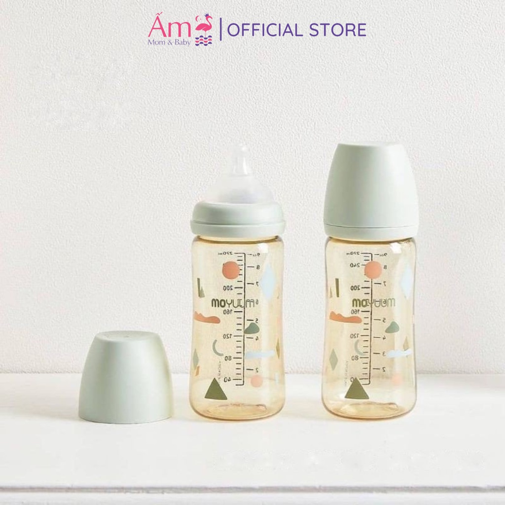 Bình Sữa Moyuum  Nội Địa Hàn Quốc Hình Mây PP Bởi Ấm Baby Nhựa PPSU Silicon Siêu Mềm Cho Bé 170ml/ 270ml Ấm Gift Decor