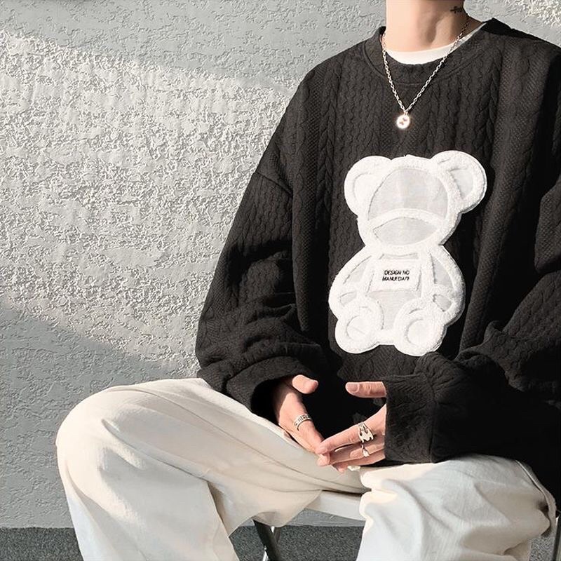 Áo Nam Nữ, Áo Gấu Hình Nổi Vintage Nam Nữ Unisex