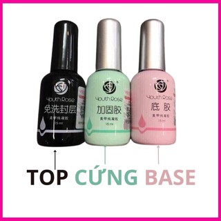 Base Top Cứng móng hoa hồng chính hãng mẫu chai 15ml