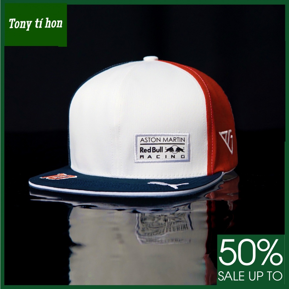 Tony tí hon_ tặng quà khi mua_ Mũ nón kết lưỡi trai Snapback PM racing 10 báo sư tử màu xanh - đỏ - trắng thời trang