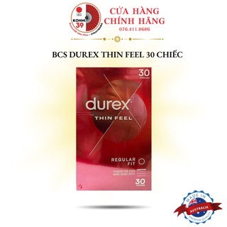 Bcs Durex Thin Feel 30 chiếc, bao cao su siêu mỏng, kéo dài thời gian Nội địa Úc