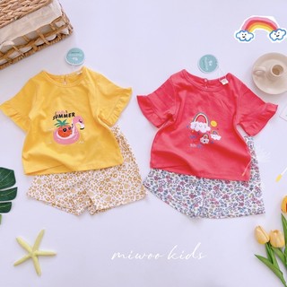 Đồ bộ tay bèo bé gái xuất Nhật Miwoo