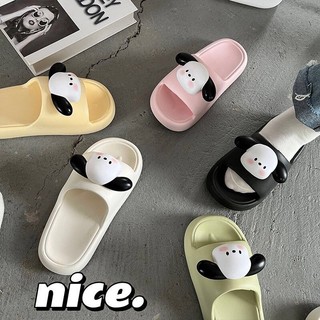 Dép bánh mì đế cao êm nhẹ trang trí chú chó dễ thương chống nước