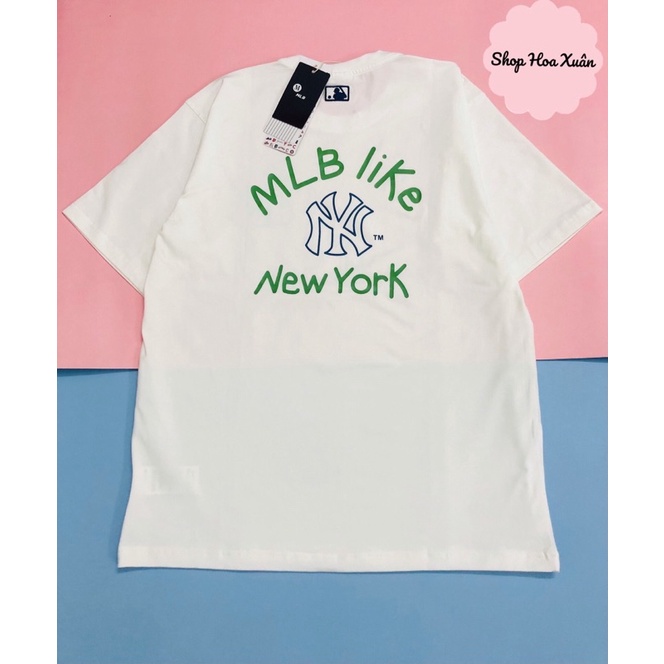 Áo thun mlb form unisex form rộng thoải mái, áo phông nam nữ full tag, túi, chất cotton siêu đẹp