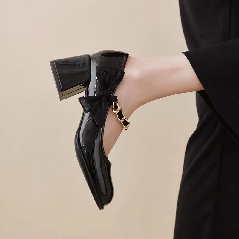 Giày nữ lolita giày cao gót của mary jane giày da đế dày