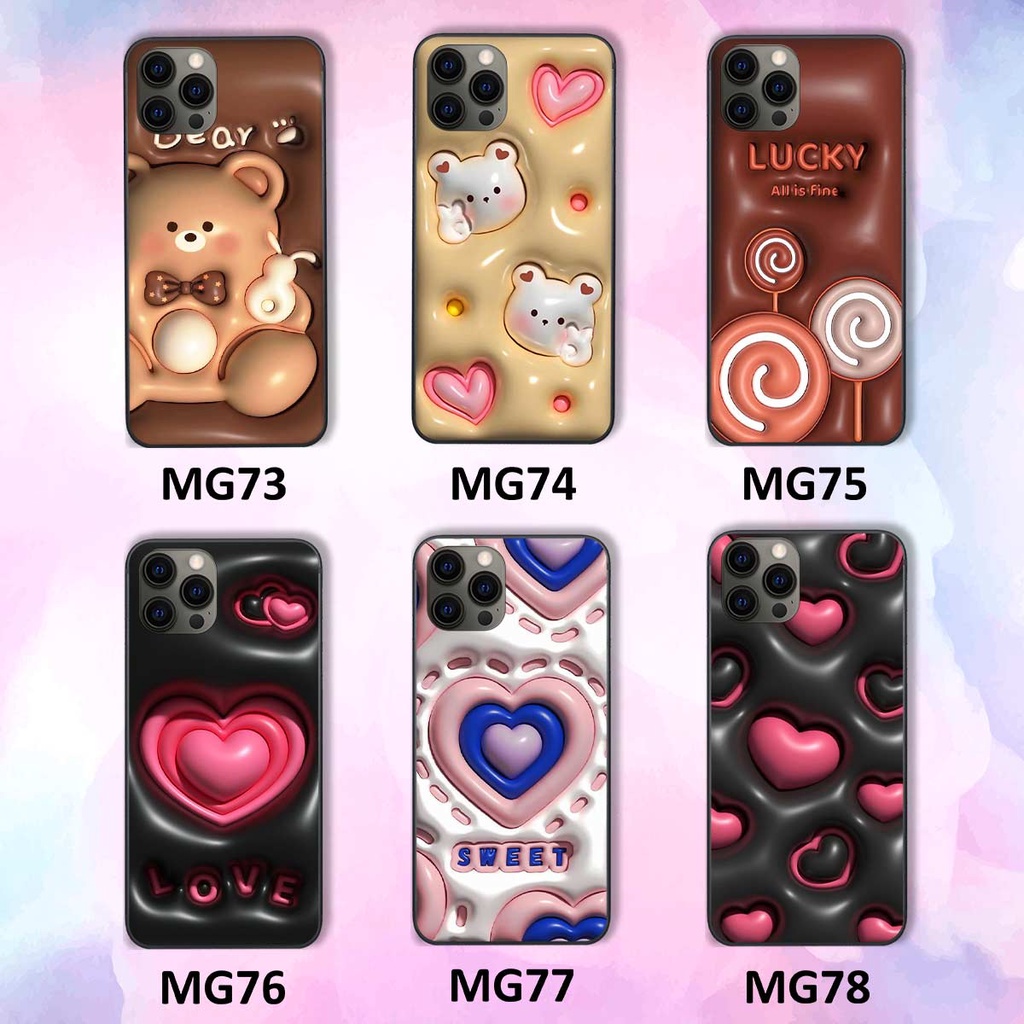 Ốp lưng iPhone 11 12 11Pro 12Pro Pro Promax Max hình in 3D gấu nâu cute, trái tim kẹo dễ thương, rẻ bền đẹp