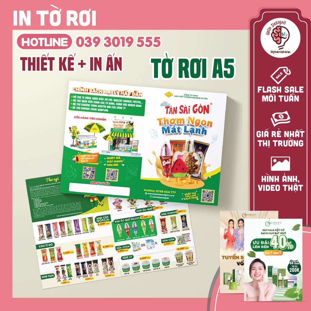 Thiết Kế + In Ấn Tờ Rơi Kích Thước A5 Theo Yêu Cầu. Mẫu Mã Hiện Đại, Cao Cấp